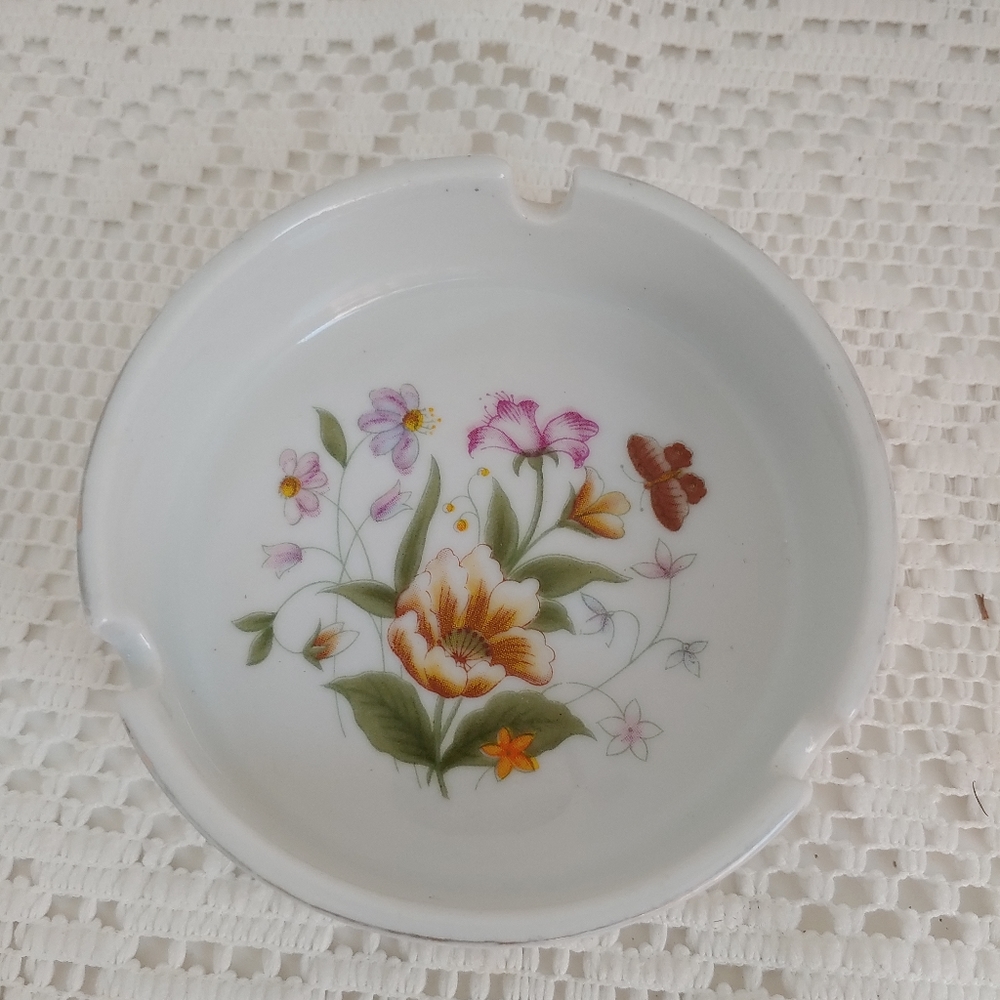 Norleans Porcelain Floral Ashtray